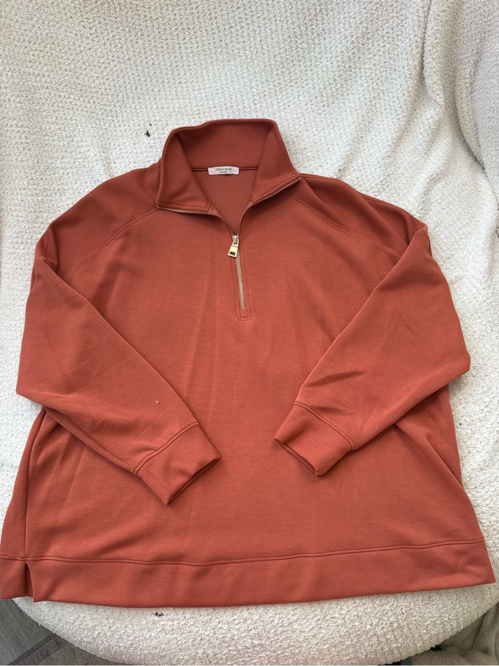 Women’s Quarter- Zip Sweater Pullover - Rust